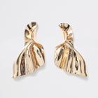 River Island Womens Gold Tone Fan Stud Earrings