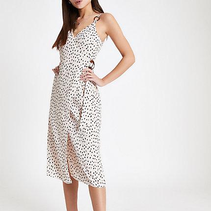 River Island Womens Spot Wrap Slip Dress