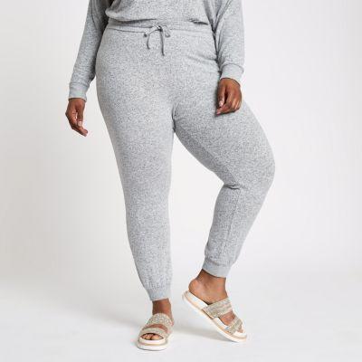 River Island Womens Plus Marl Slim Fit Jersey Joggers