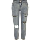River Island Womens Petite Alannah Rip Sequin Skinny Jeans