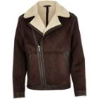 River Island Mens Faux Suede Fleece Jacket