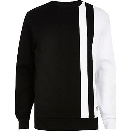 River Island Mens Monochrome Block Slim Fit Sweatshirt