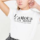 River Island Womens White 'l'amour' Print High Neck T-shirt