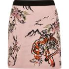 River Island Womens Tiger Print Embroidered Mini Skirt