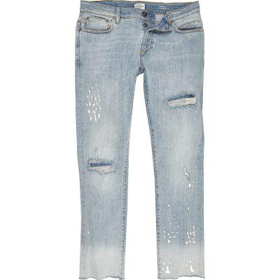 River Island Mens Skinny Bleach Jeans
