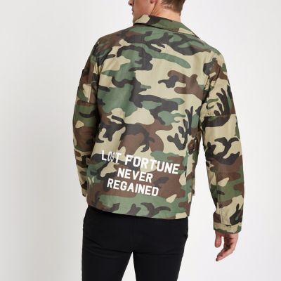 River Island Mens Jack And Jones Originals Camo Jacket