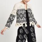 River Island Womens Petite Tassel Hem Trophy Jacket