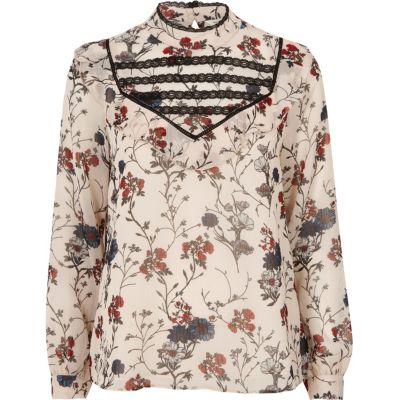River Island Womens Print Bib Blouse
