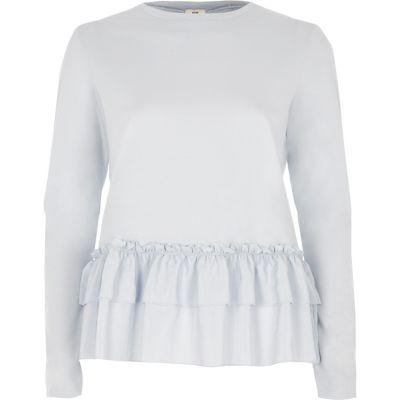River Island Womens Frill Hem Long Sleeve T-shirt