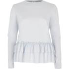 River Island Womens Frill Hem Long Sleeve T-shirt