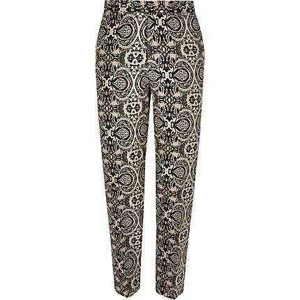 River Island Mens Print Skinny Crop Smart Pants