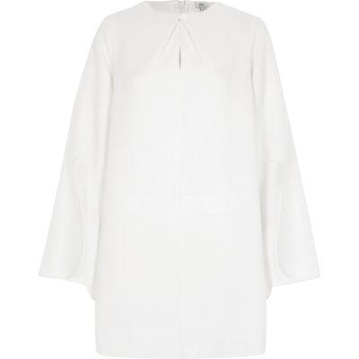 River Island Womens White Long Split Sleeve Swing Dress