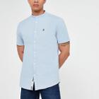 River Island Mens Muscle Fit Oxford Grandad Shirt