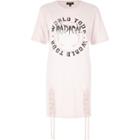 River Island Womens 'radical' Band Print Lace-up T-shirt