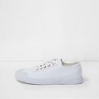 River Island Womens White Canvas Lace-up Trainers