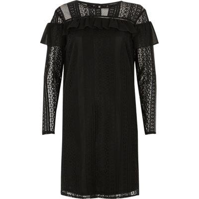 River Island Womens Chiffon Frill Lace Dress