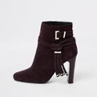 River Island Womens Suede Tassel Square Toe Boots