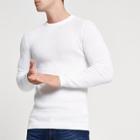 River Island Mens White Cable Knit Muscle Fit Sweater