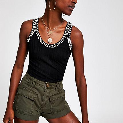 River Island Womens Zebra Print Trim Vest