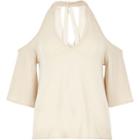 River Island Womens Cold Shoulder Flute Sleeve Top
