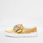 River Island Womens Satin Rhinestone Embellished Plimsolls