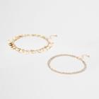 River Island Womens Gold Tone Hammered Disc Anklet Multipack