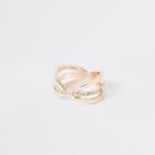 River Island Womens Rose Gold Diamante Pave Ring
