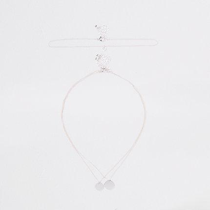 River Island Womens Silver Tone Disc Choker Multipack