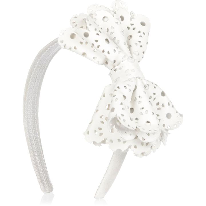 River Island Girls White Lazer Cut Bow Alice Headband
