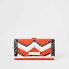 River Island Womens Snake Zig Zag Detail Cliptop Purse