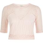 River Island Womens Embroidered Mesh Crop Top
