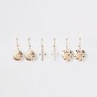 River Island Womens Gold Colour Charm Hoop Earrings Multipack