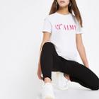 River Island Womens Petite White 't'aime' Print T-shirt