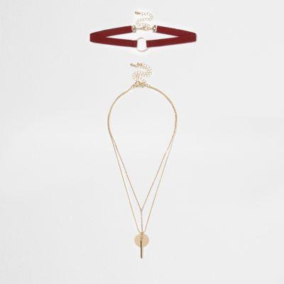 River Island Womens Circle Layer Choker Set