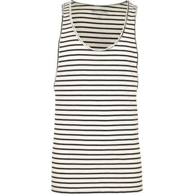 River Island Menscream Stripe Print Casual Vest