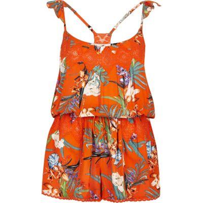 River Island Womens Tropical Print Romper