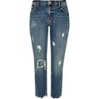 River Island Womens Authentic Wash Ripped Slim Fit Jeans