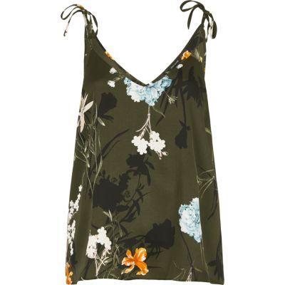River Island Womens Floral Bow Shoulder Cami Top
