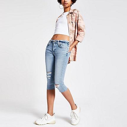 River Island Womens Amelie Super Skinny Cropped Jeans