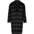 River Island Mens Smart Check Wool-blend Overcoat