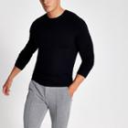 River Island Mens Stitch Panel Slim Fit Jumper