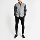River Island Mens Pinstripe Colour Block Regular Fit Shirt
