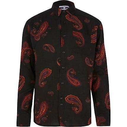 Mens Bellfield Paisley Long Sleeve Shirt