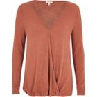 River Island Womens Rust Strappy Front Wrap Top