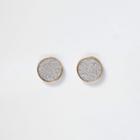 River Island Womens Silver Glitter Xl Stud Earrings