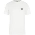 River Island Mens White Ri Embroidered Slim Fit T-shirt