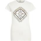 River Island Womens White Paris Diamond Print T-shirt