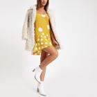 River Island Womens Spot Print Frill Hem Slip Dress