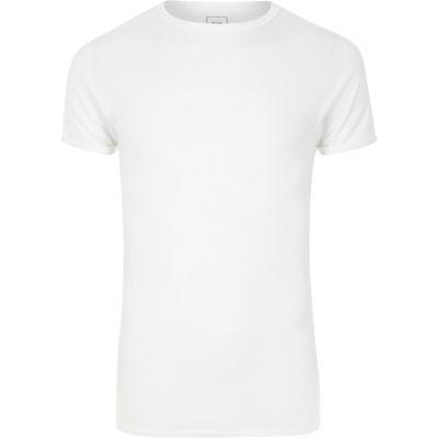 River Island Mens White Extreme Muscle Fit T-shirt