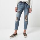 River Island Womens Petite Sequin Alannah Relaxed Skinny Jeans